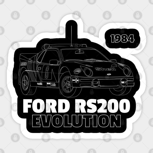 FORD RS200 Sticker by kindacoolbutnotreally